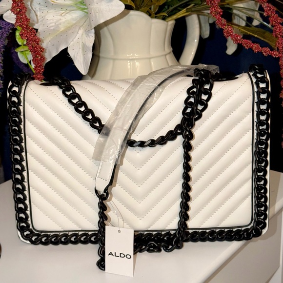 Aldo Handbags - ALDO Greenwood White Quilted Shoulder Bag/Crossbody Bag